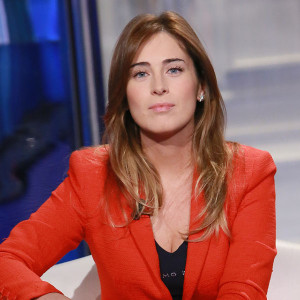 il Ministro delle Riforme, ospite del talk Show televisivo 'Porta a Porta.' Pictured: Maria Elena Boschi Ref: SPL770325 050614 Picture by: Stefano Colarieti / Splash News Splash News and Pictures Los Angeles:310-821-2666 New York: 212-619-2666 London: 870-934-2666 photodesk@splashnews.com 