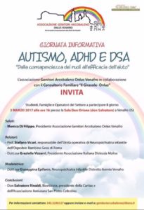 autismo, disturbi attenzione-iperattività e dislessia, incontro venafro marzo 2017 locandina