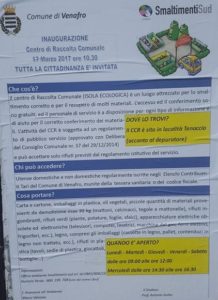 locandina isola ecologica Venafro