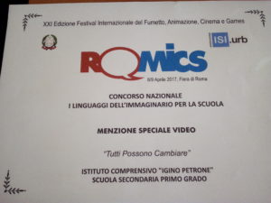 Romics Riconoscimento scuola Petrone