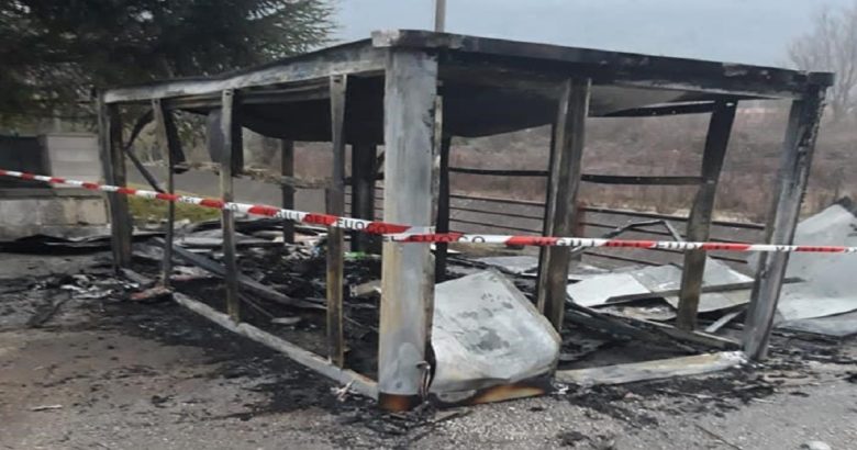 fuoco l'isola ecologica di Filignano