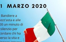 CORONAVIRUS - Bandiere a mezz'asta in segno di lutto, alle 12 l'Italia si ferma