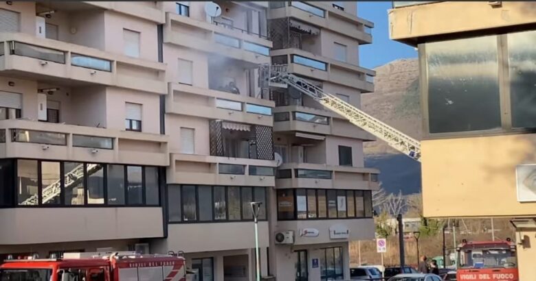 Isernia, incendio, fiamme, appartamento