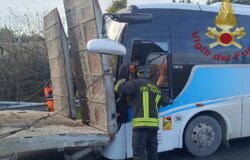 Incidente, SS87, scontro, pullman, camion, feriti, paura, passeggeri