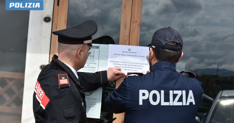 Venafro, rissa, sospesa, licenza bar