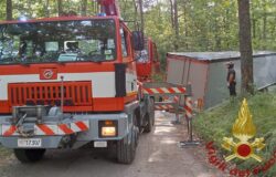 autoarticolato, bilico, ponte, vigili del fuoco