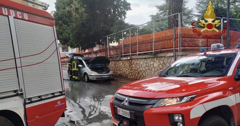 isernia, auto, fuoco, centro