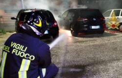 Auto, fuoco, notte, pompieri, Campobasso