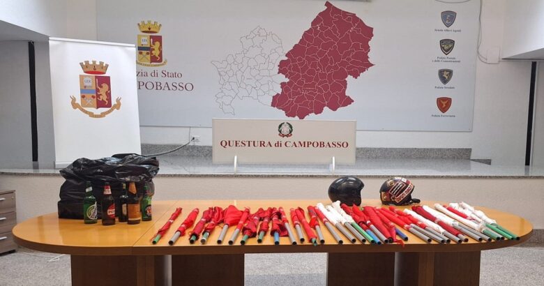 partita, calcio, serie C, Campobasso, Rimini, materiale pericoloso, sequestrato, Polizia, indagini in corso