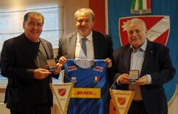 Pallavolo azzurra, presidente Manfredi, allenatore De Giorgi. Governatore Roberti