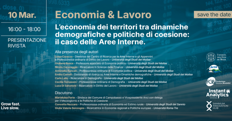 Aree Interne, SI Hub, Economia, Lavoro, istituzioni, docenti Unimol